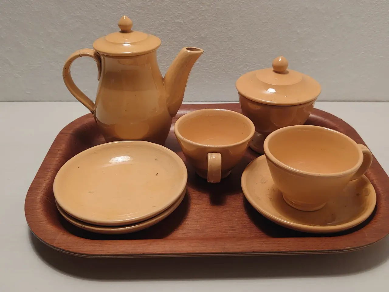 Billede 1 - Vintage børne kaffestel på teaktræsbakke. Silva