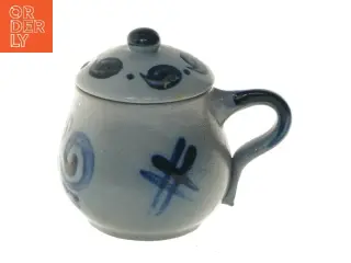 Dekorativ krukke med låg (str. Ø 6 cm længde 7 cm)