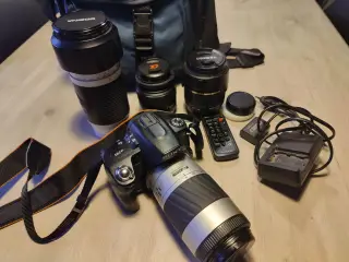 Sony A390 spejlreflekskamera + 4 objektiver + task