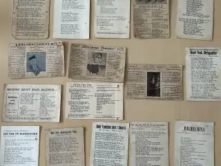 Samling af retro sangkort og revy-kort (19 stk.)