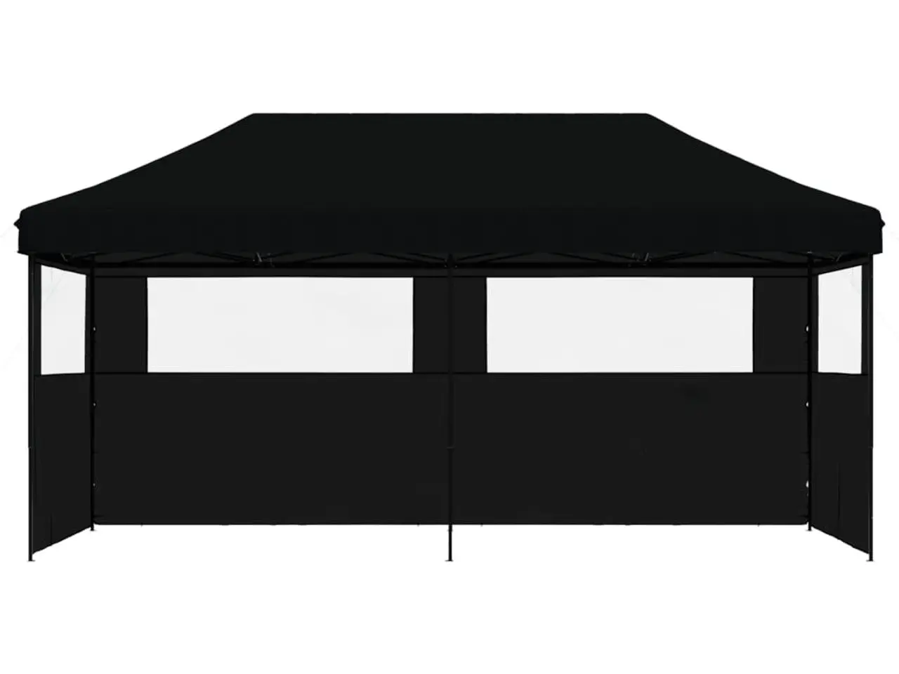 Billede 3 - Foldbart pop-up festtelt med 3 sidevægge - sort, 580 × 292 cm
