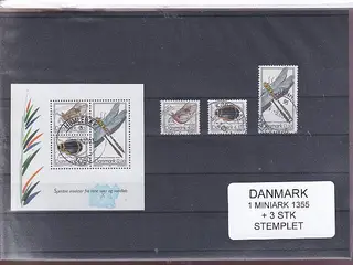 Danmark - Miniark 1355 + enkeltmærker - Stemplet