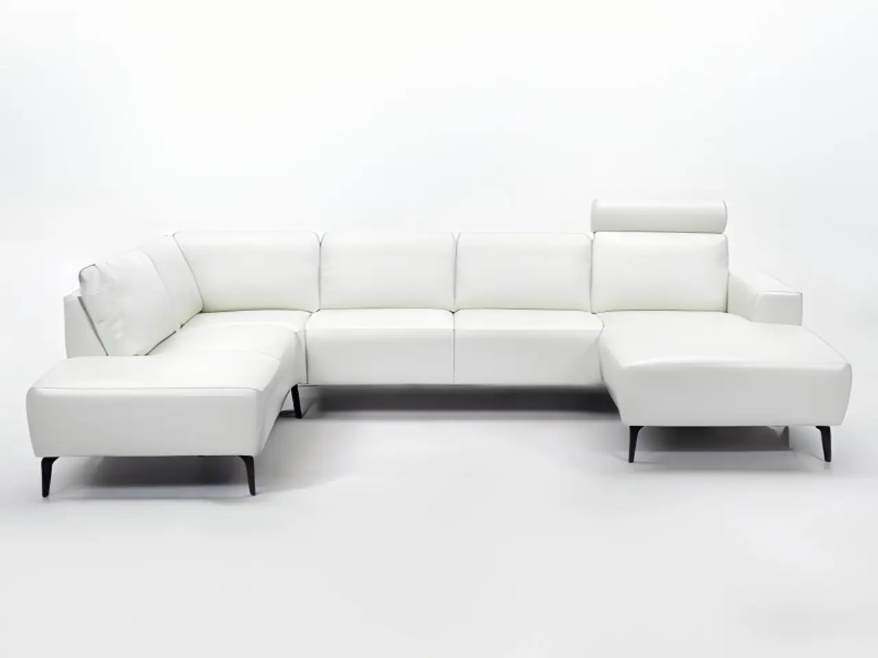 Billede 2 - Hjort Knudsen Copenhagen Hvid Læder U-sofa - Højrevendt
