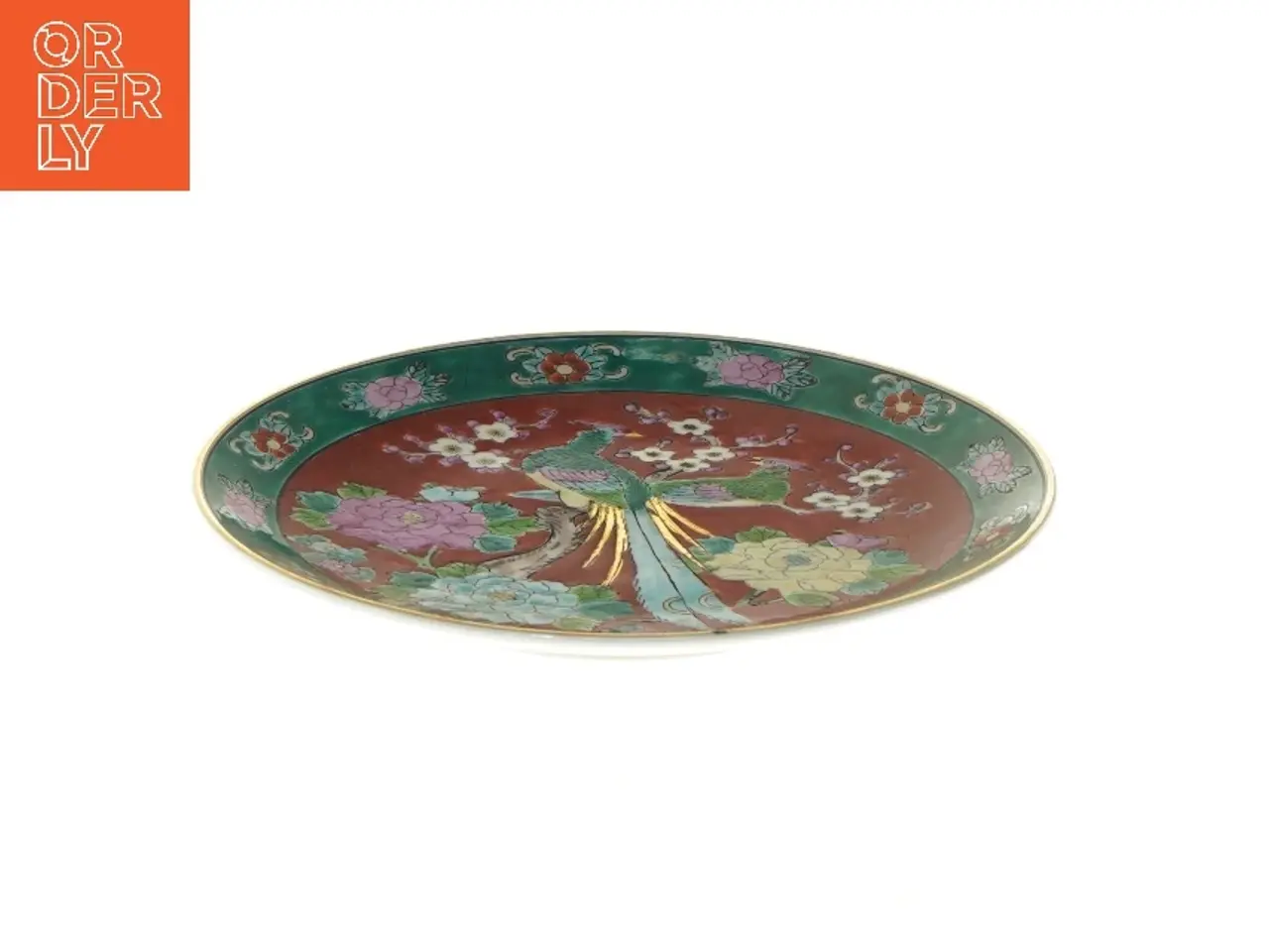 Billede 3 - Dekorativ tallerken med fuglemotiv (str. Ø 21,5 cm)
