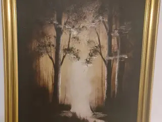 Signeret maleri med skønt skov motiv.