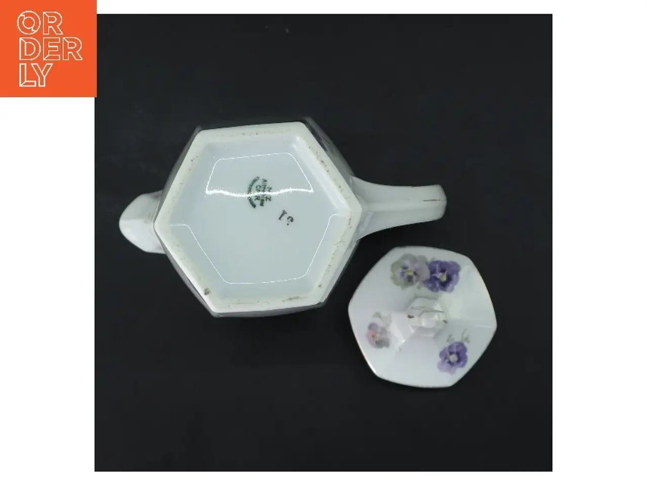 Billede 4 - Porcelæns kaffekande med blomster (str. 20,5 cm)