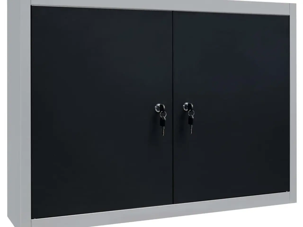 Billede 2 - Vægmonteret værktøjsskab i metal - grå og sort, 80 x 19 x 60 cm