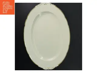 Hvidt ovalt serveringsfad fra KPM (str. 40 x 29 cm)