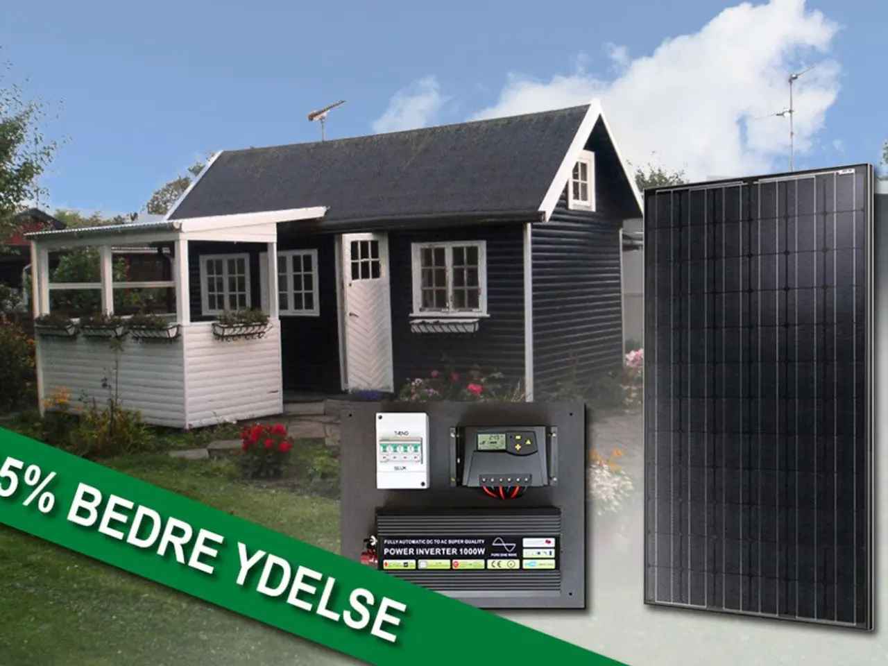 Billede 1 - Solcellepakke 900 Wp, 2,4 kWh GEL, 700 W