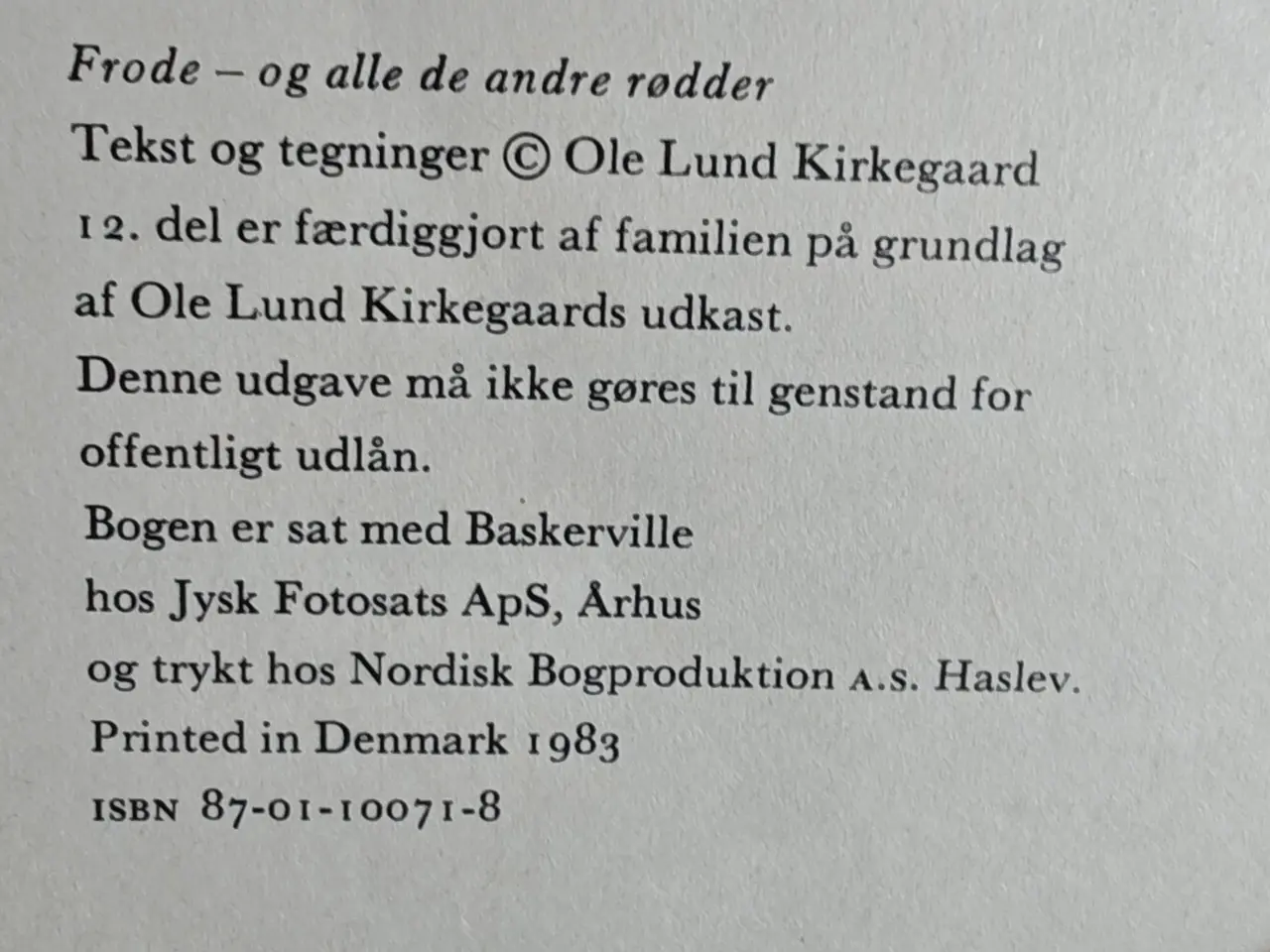 Billede 2 - Frode og alle de andre rødder BOG fra 1989