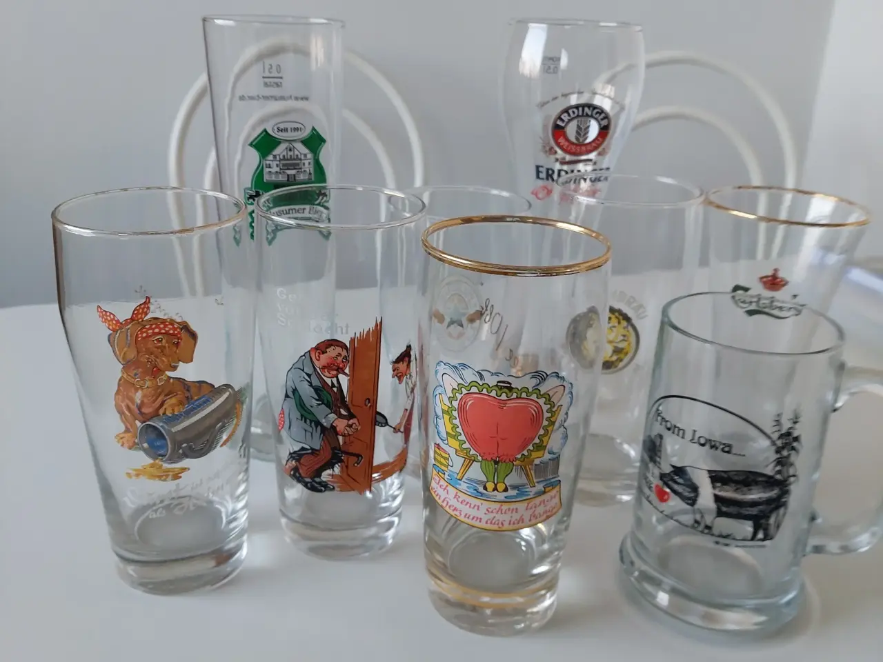 Billede 1 - ølglas med bl.a sjove tekster og billeder