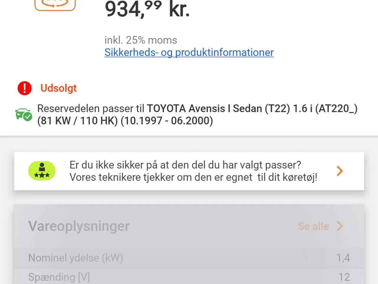Billede 3 - Toyota starter nedsat nypris