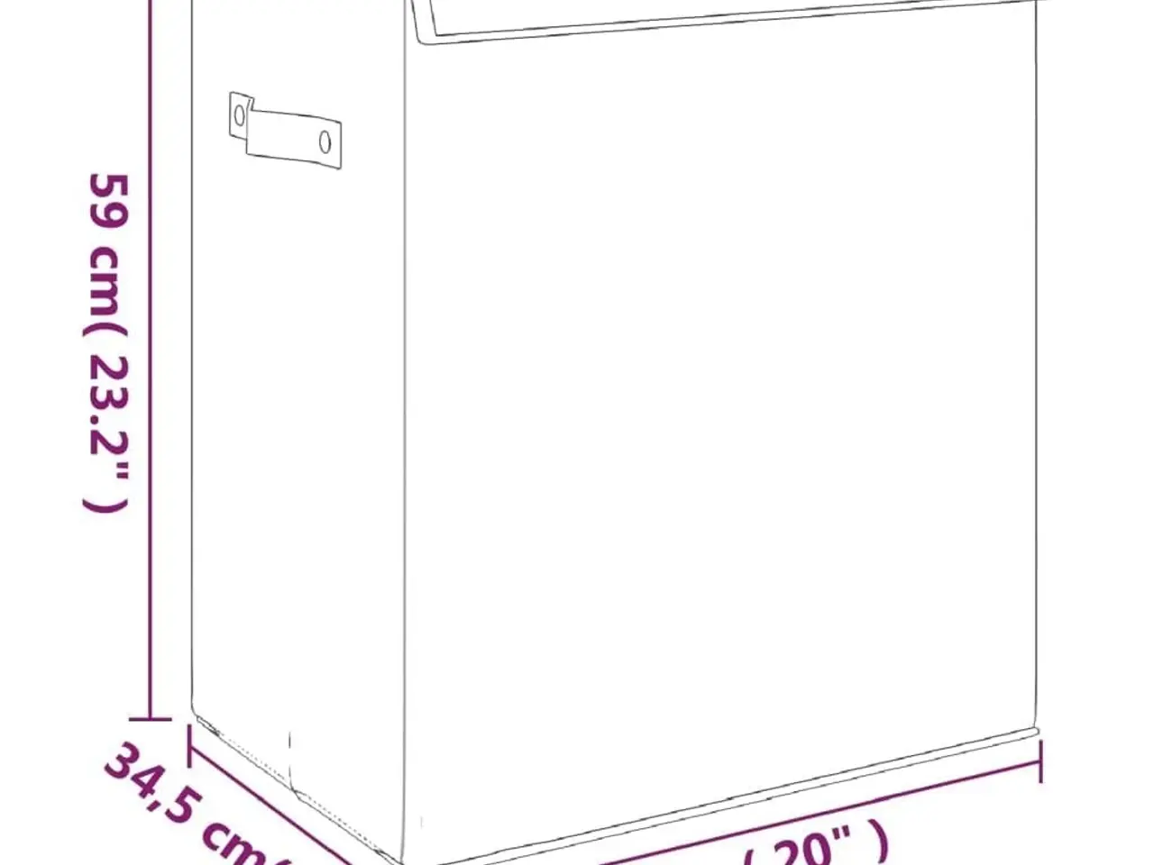 Billede 9 - Foldbar vasketøjskurv i kunstigt linned - 51 × 34,5 × 59 cm, grå, 2 rum