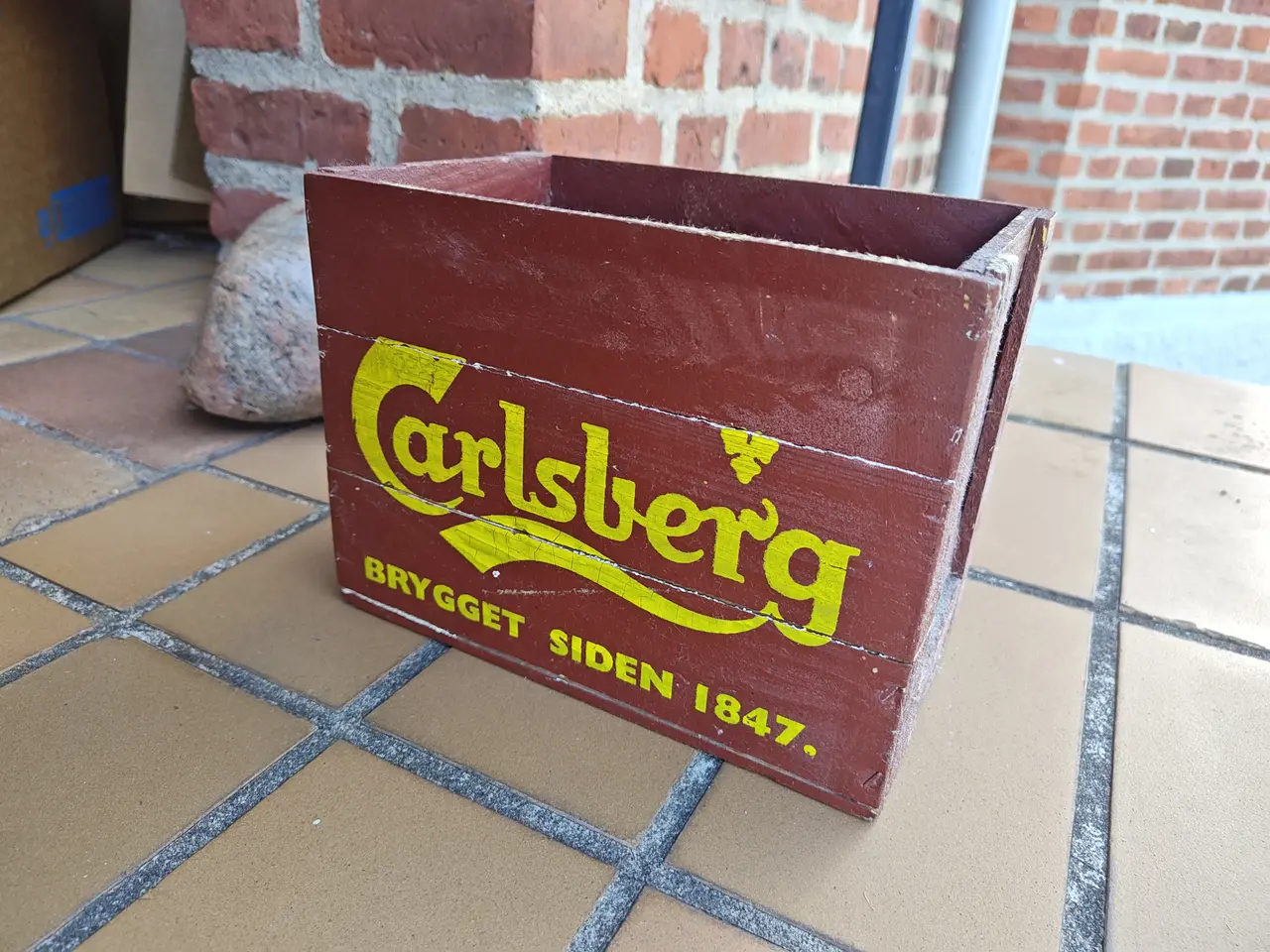 Billede 1 - Lille Carlsberg ølkasse i træ 