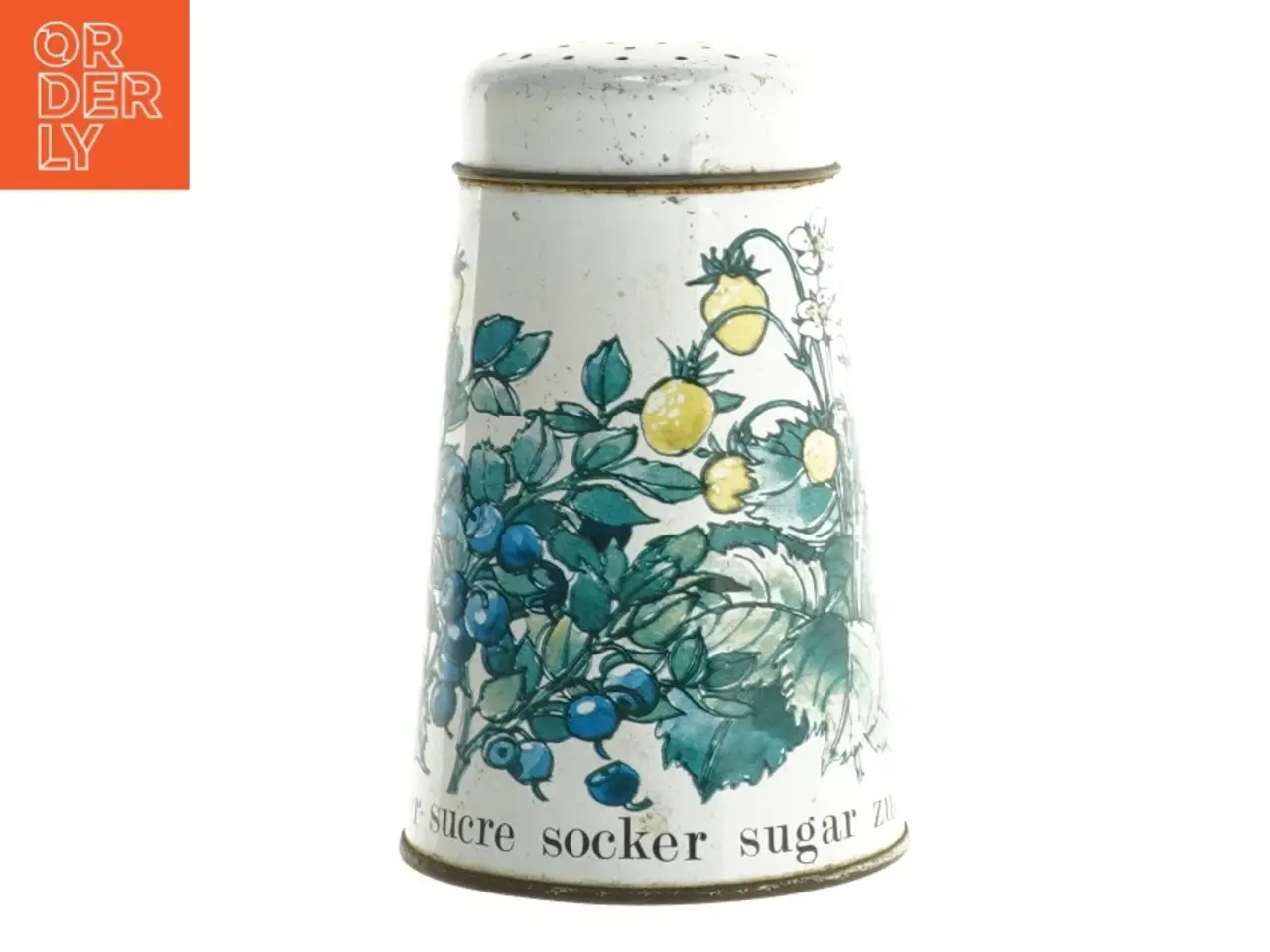 Billede 1 - Vintage sukker strø dåse med låg (str. 14 x 9 cm)