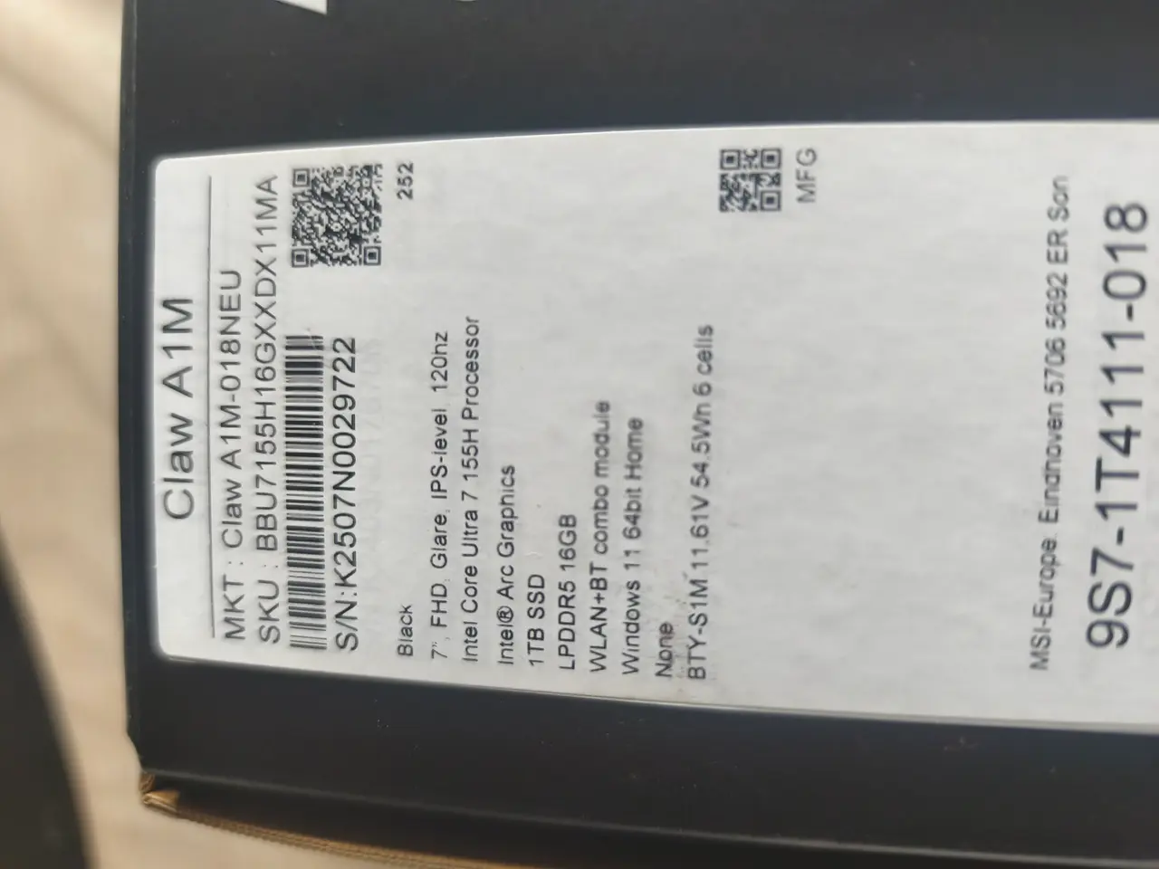 Billede 4 - Msi claw 16 gb 1 tb