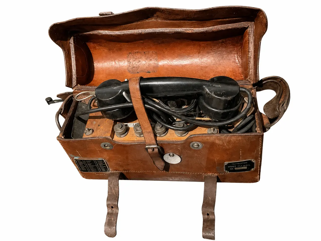 Billede 2 - Original dansk felttelefon HSGT FTLF M/51L i læder