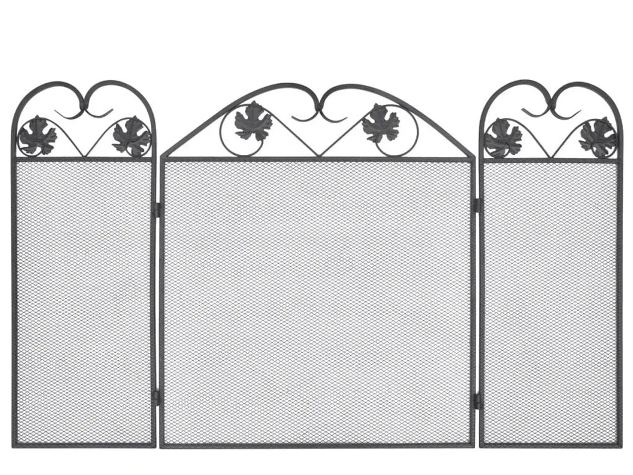Billede 3 - Pejseskærm med 3 paneler i jern - sort, 102 × 61 cm