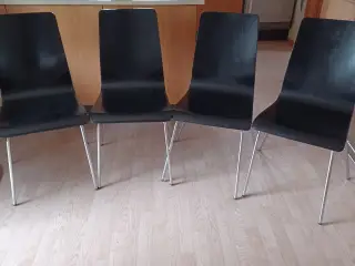 Spisestuestole 4 stk. i træ finer med stålben