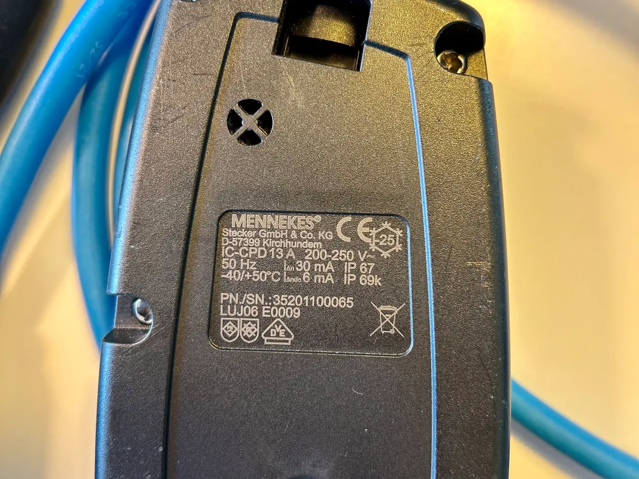 Billede 6 - Mennekes ladekabel (mormorlader, nødlader)