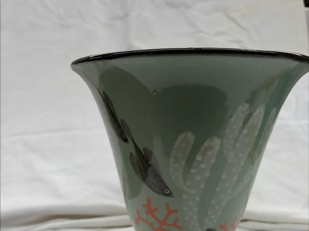 Billede 1 - Aluminia kaktus-vase (model 1544, dekoration 1207