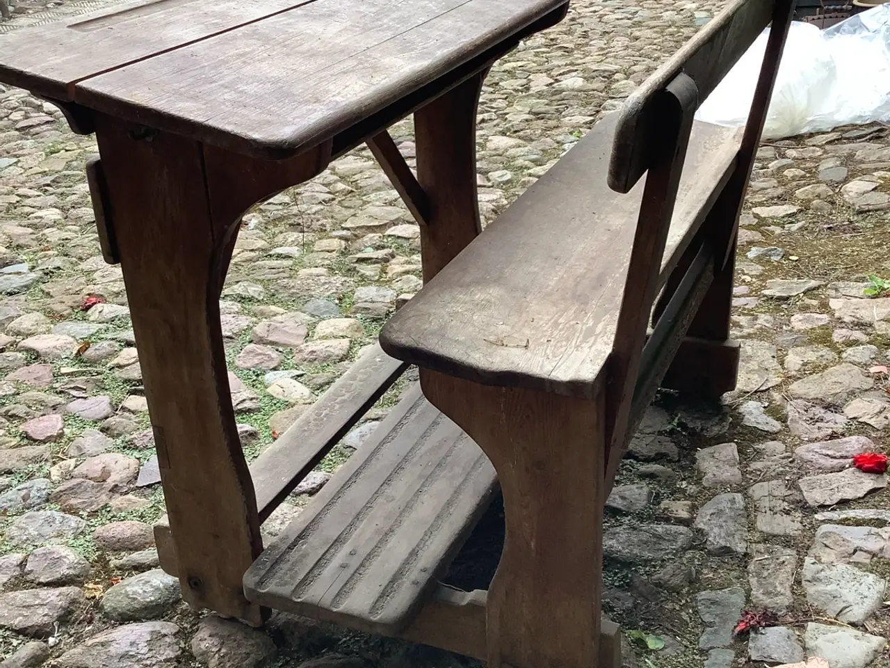 Billede 2 - Retro skrivebord med bænk og hylde