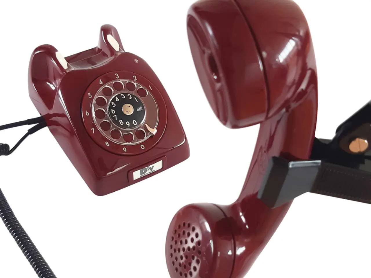 Billede 2 - Retro telefon mikrofon 2 (Okseblod rød)