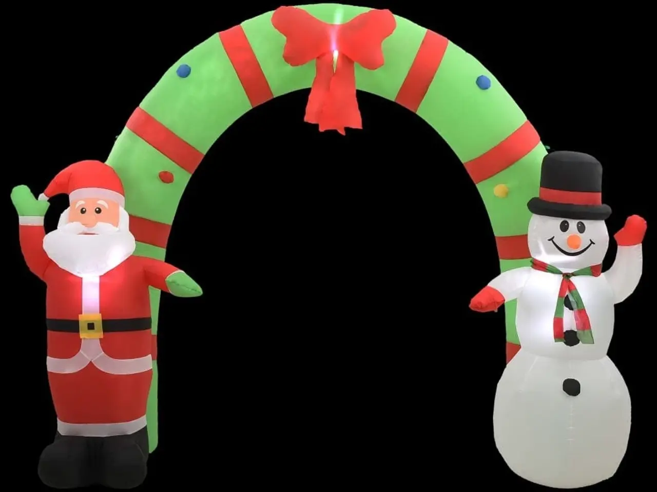 Billede 3 - Oppustelig julebue med julemand & snemand - LED, 223 cm