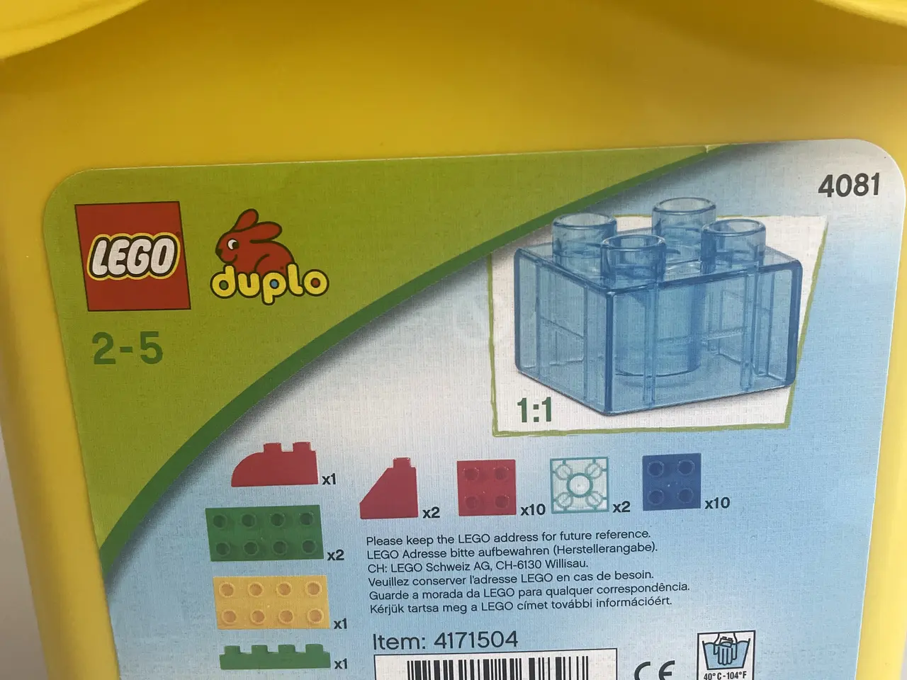 Billede 7 - Komplet LEGO DUPLO 4081 – Spand med Duplo klodser