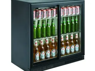 Backbar / barkøleskab 198 liter – med 2 skydedøre