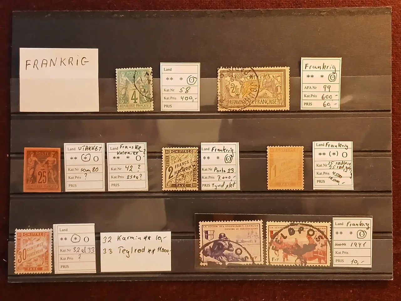 Billede 1 - Frankrig (474) Supertilbud. Planche med sjældne fr