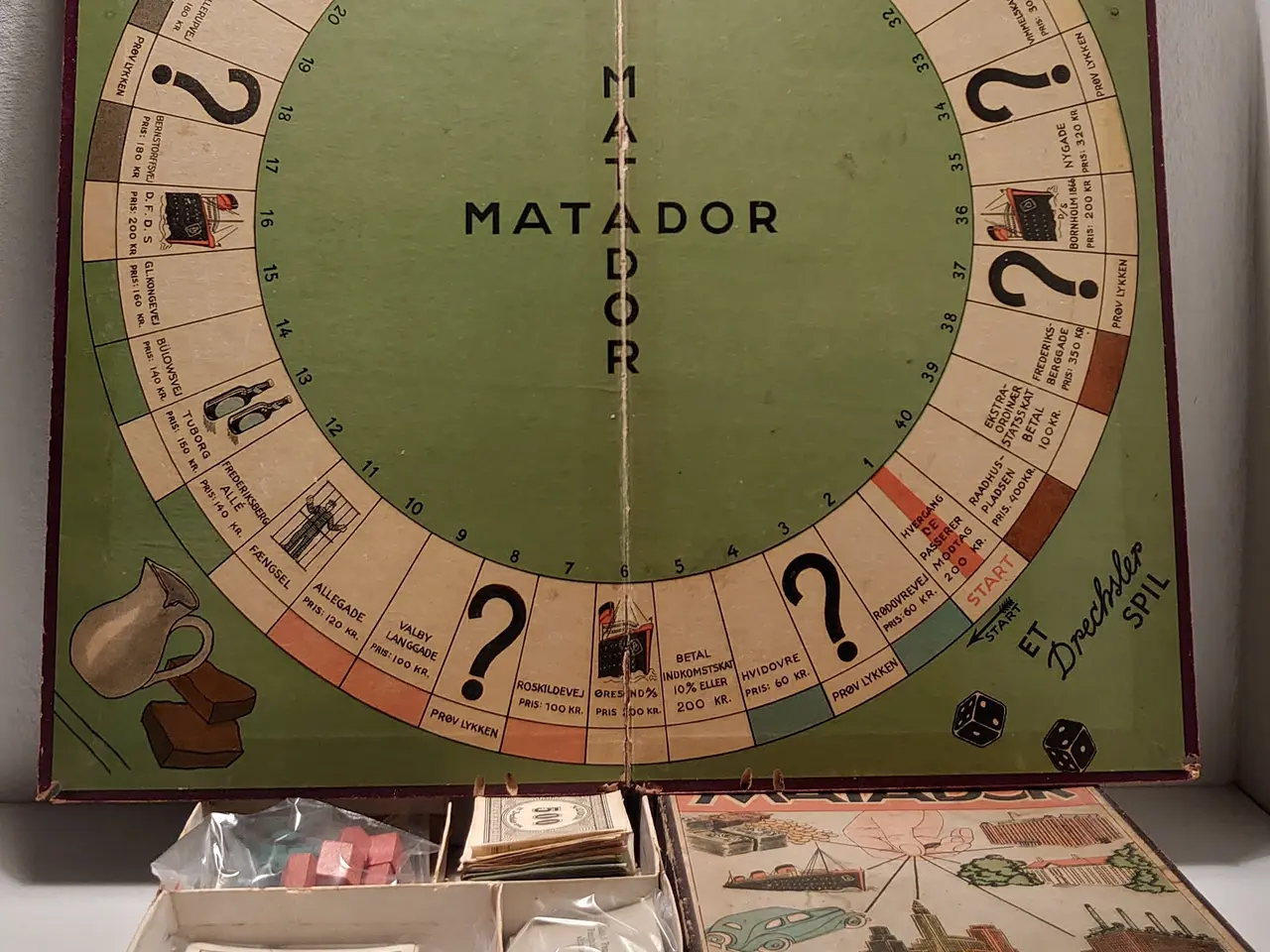 Billede 2 - Komplet matadorspil fra før 1948 med metalbiler.