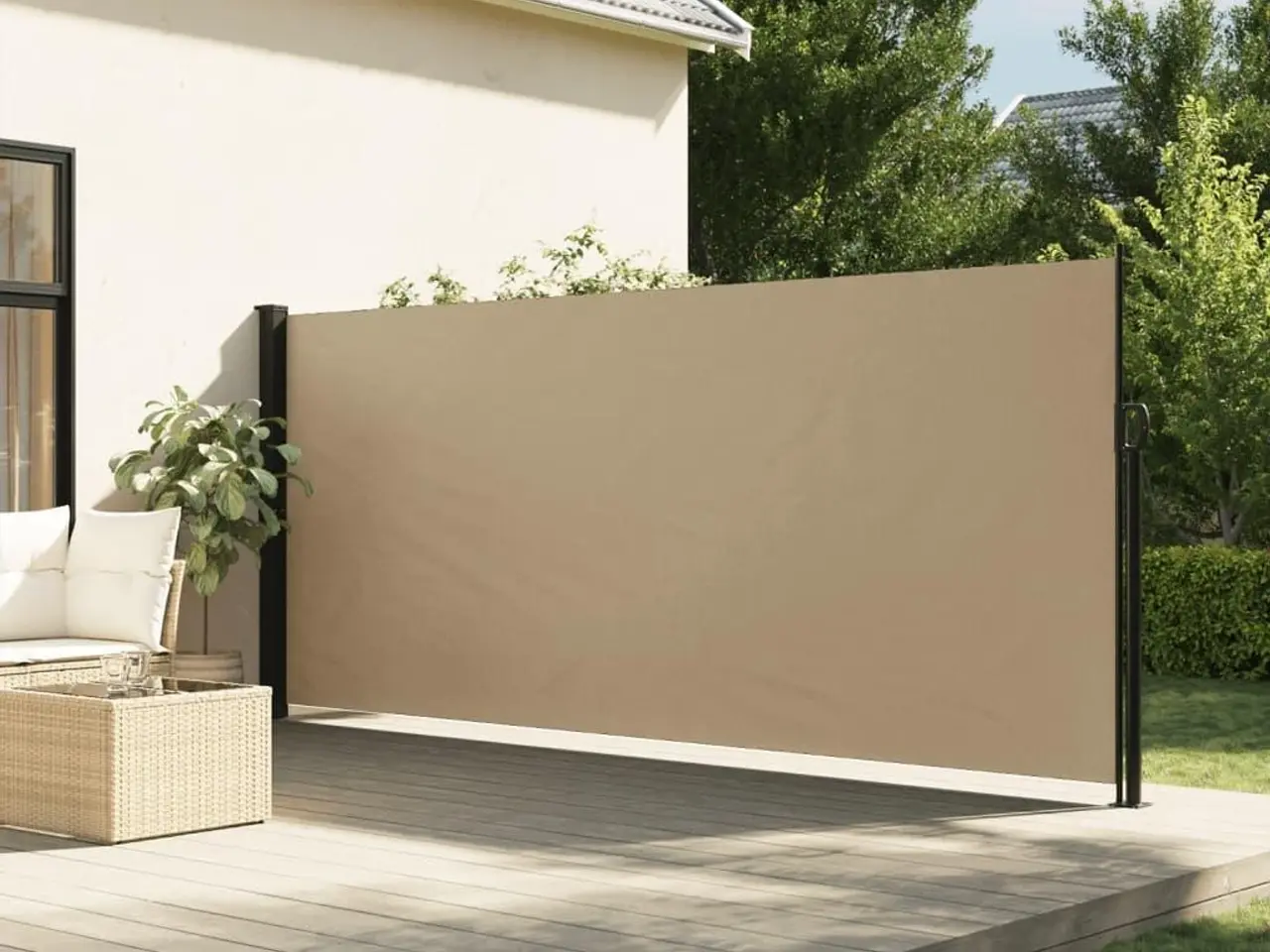 Billede 1 - Sammenrullelig sidemarkise 180x500 cm beige