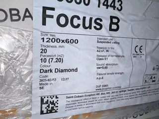6 kasser Akustikplader 1200x600x20 - nye! 