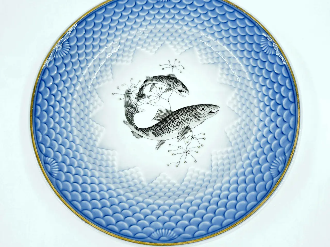 Billede 7 - Blå Tone Hotelporcelæn Fisketallerken Porcelæn