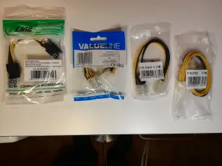 Intern strømadapter, 2 stk 4 til 8, 2 stk 6 til 8