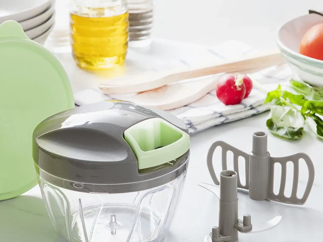 Billede 3 - Spinop mini manuel hakkemaskine med snor - , 400 ml
