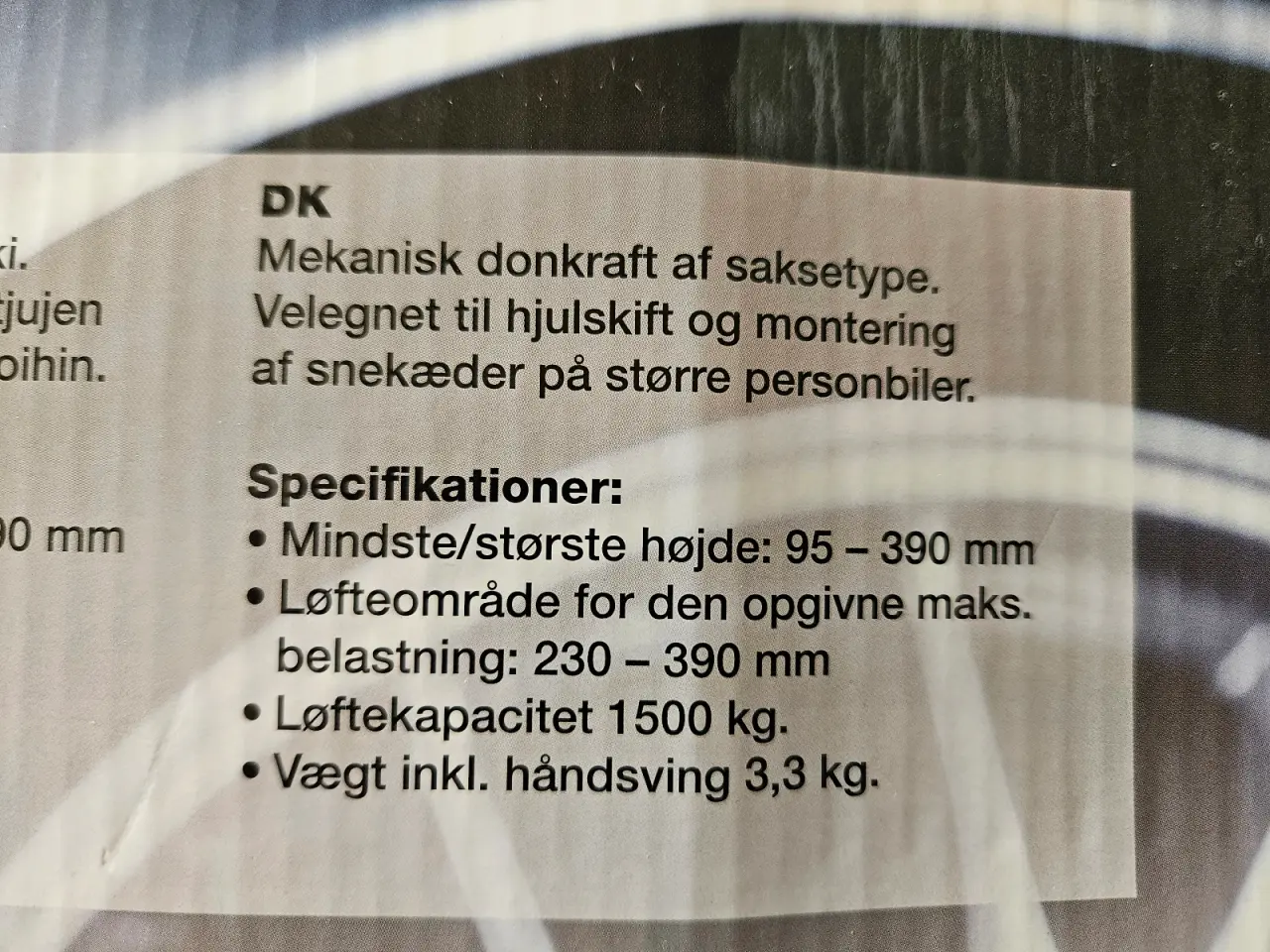 Billede 3 - Biltema saksedonkraft 1,5 ton