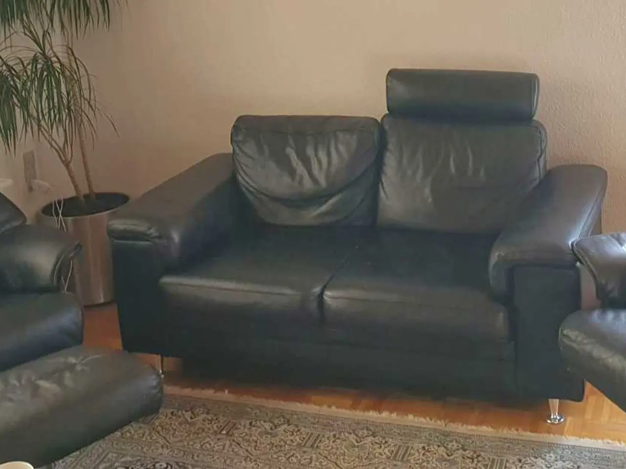 Billede 5 - Hjort Knudsen sofa- og lænestolesæt i sort læder