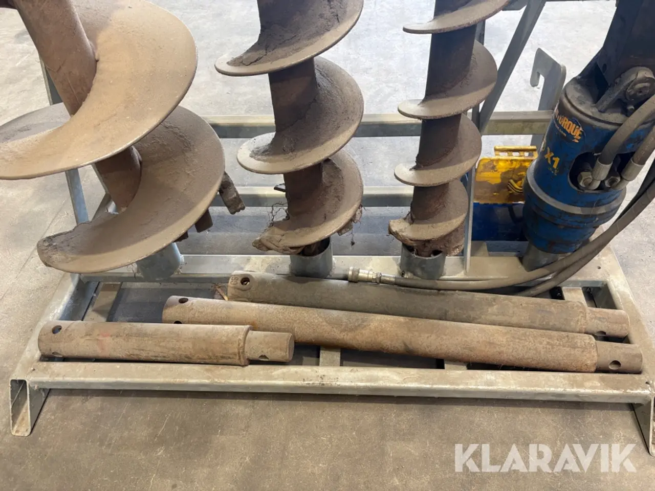 Billede 12 - Hydraulisk jordbor Auger Torque ED X1 med 3 Sneglebor og stativ