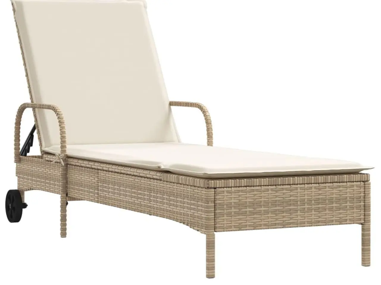 Billede 3 - Liggestole 2 stk. med hynder polyrattan beige