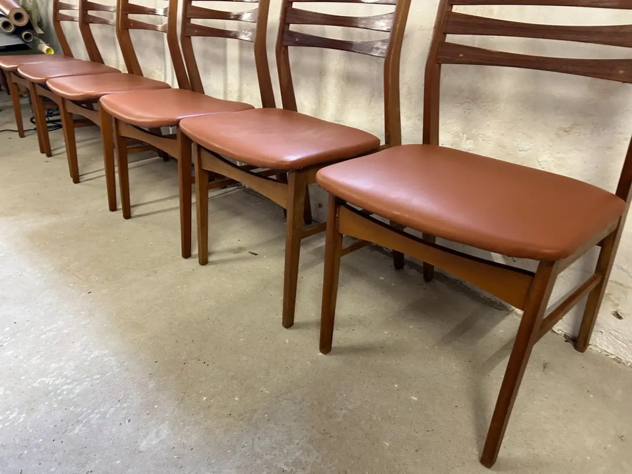 Billede 6 - 6 vintage spisebordsstole i teaktræ – 1960’er / He