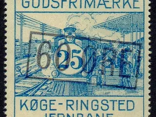 Køge - Ringsted Jernbane - Godsfrimærke - 25 Øre - Stemplet