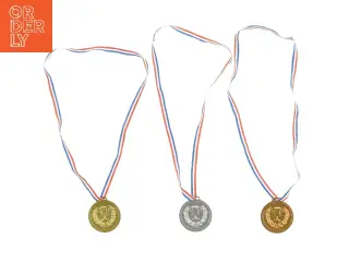 Sæt med 3 medaljer (str. 3 stk 44 cm)