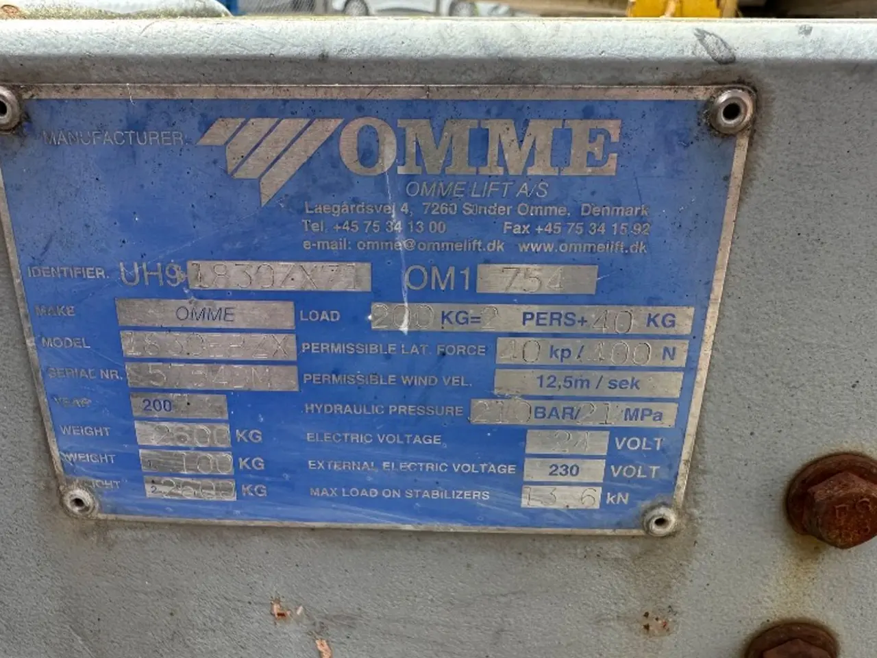 Billede 2 - Omme 18 meter trailer lift