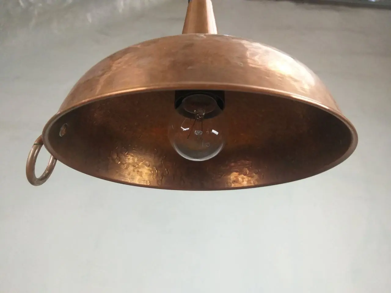 Billede 3 - Loftlampe udformet af en fin gammel kobber tragt