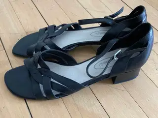 Sort dame sandaler