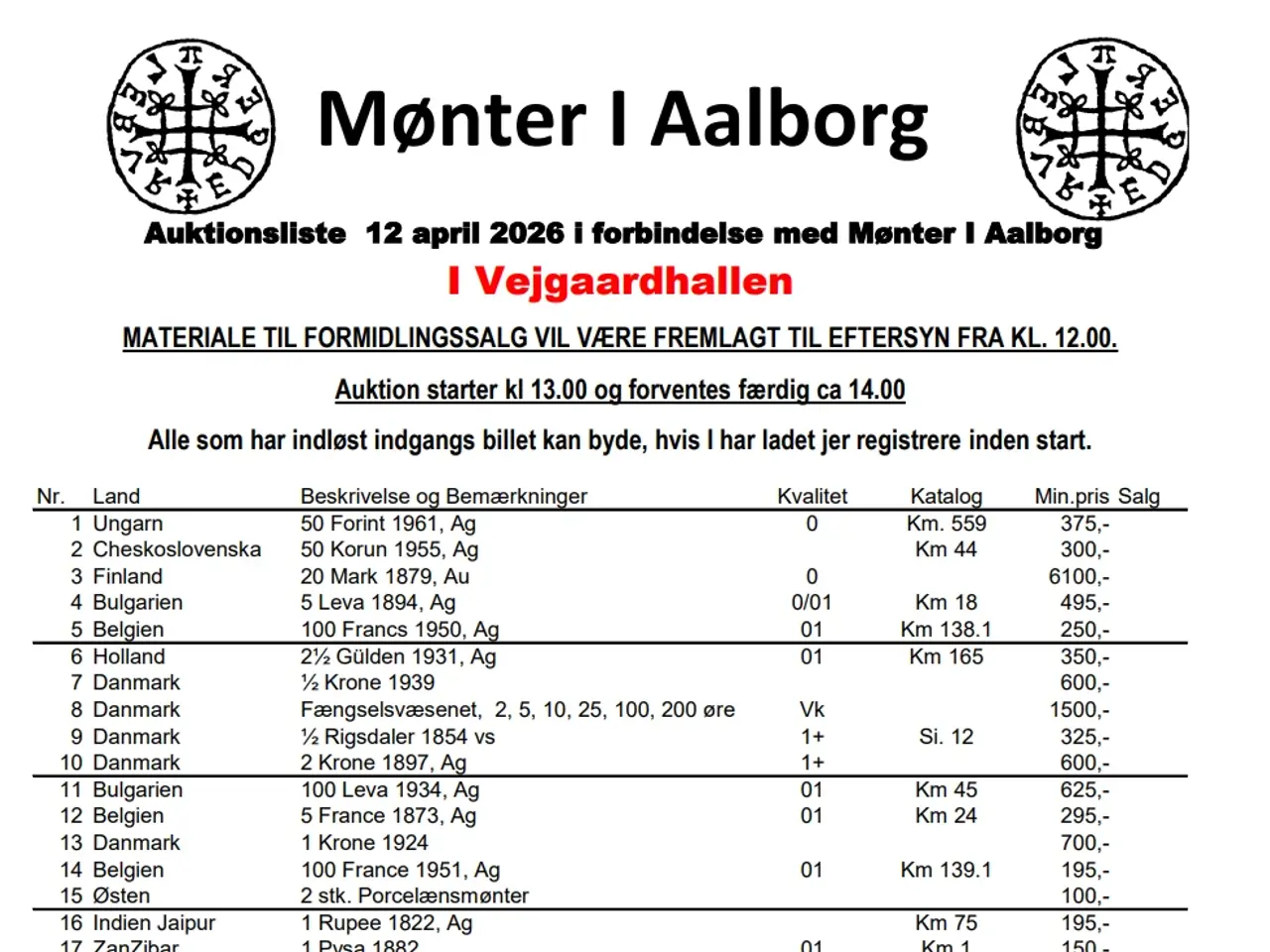 Billede 2 - Møntbørs i Aalborg 2026 - Søndag 12.april kl.10-15