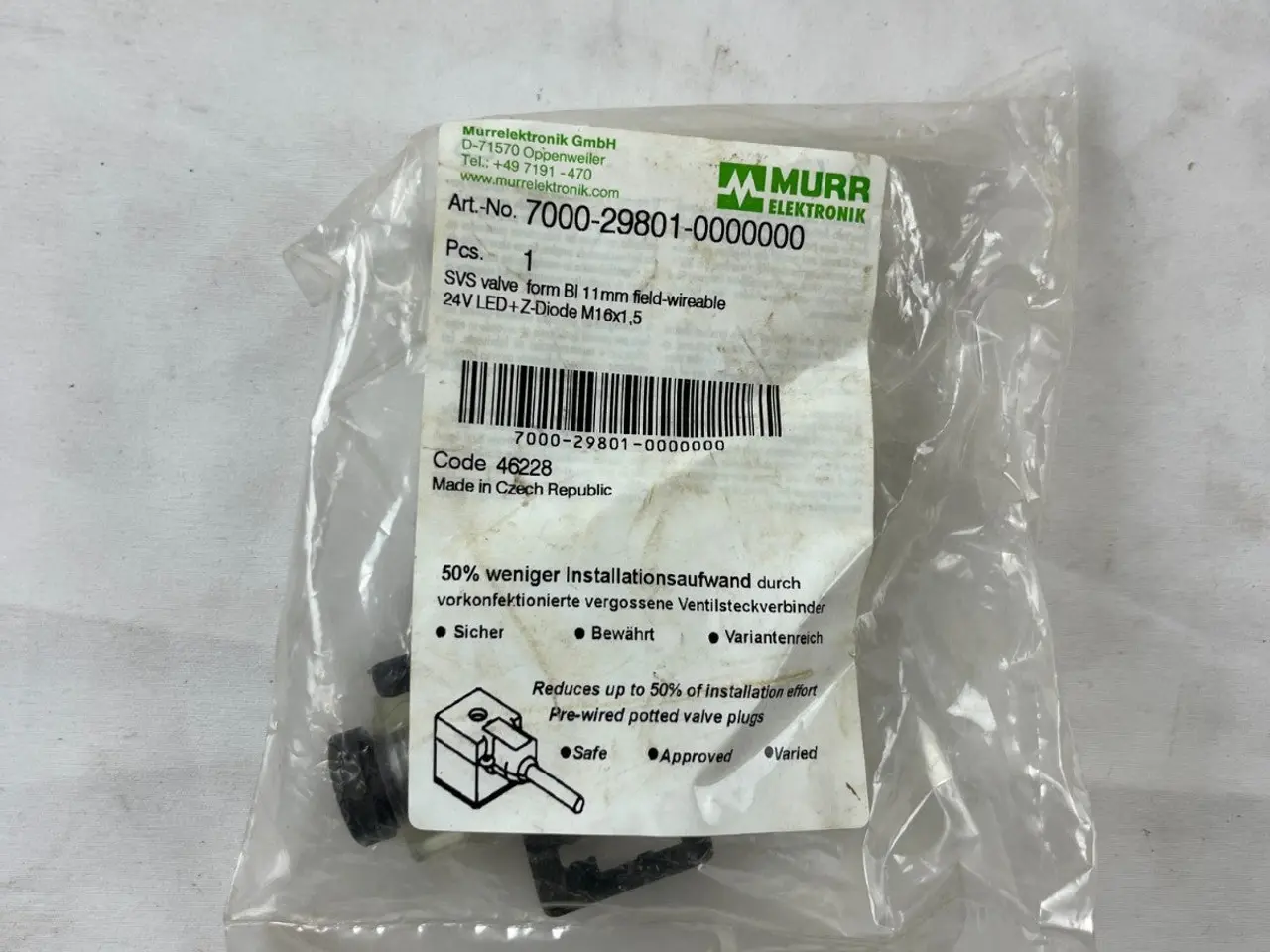 Billede 3 - Murr Elektronik 7000-29801-0000000 ventil stik B