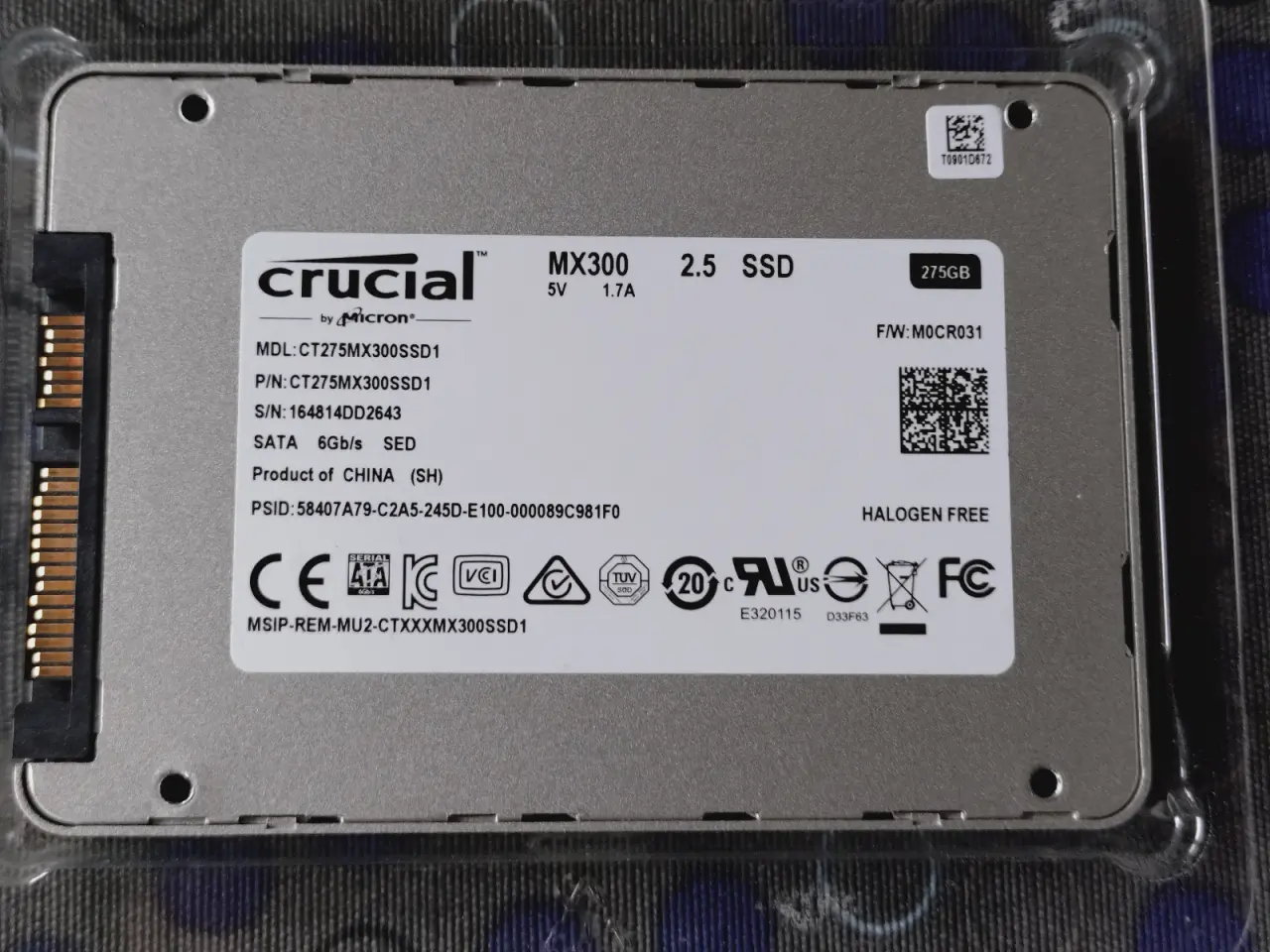 Billede 1 - Crucial SSD 275gb